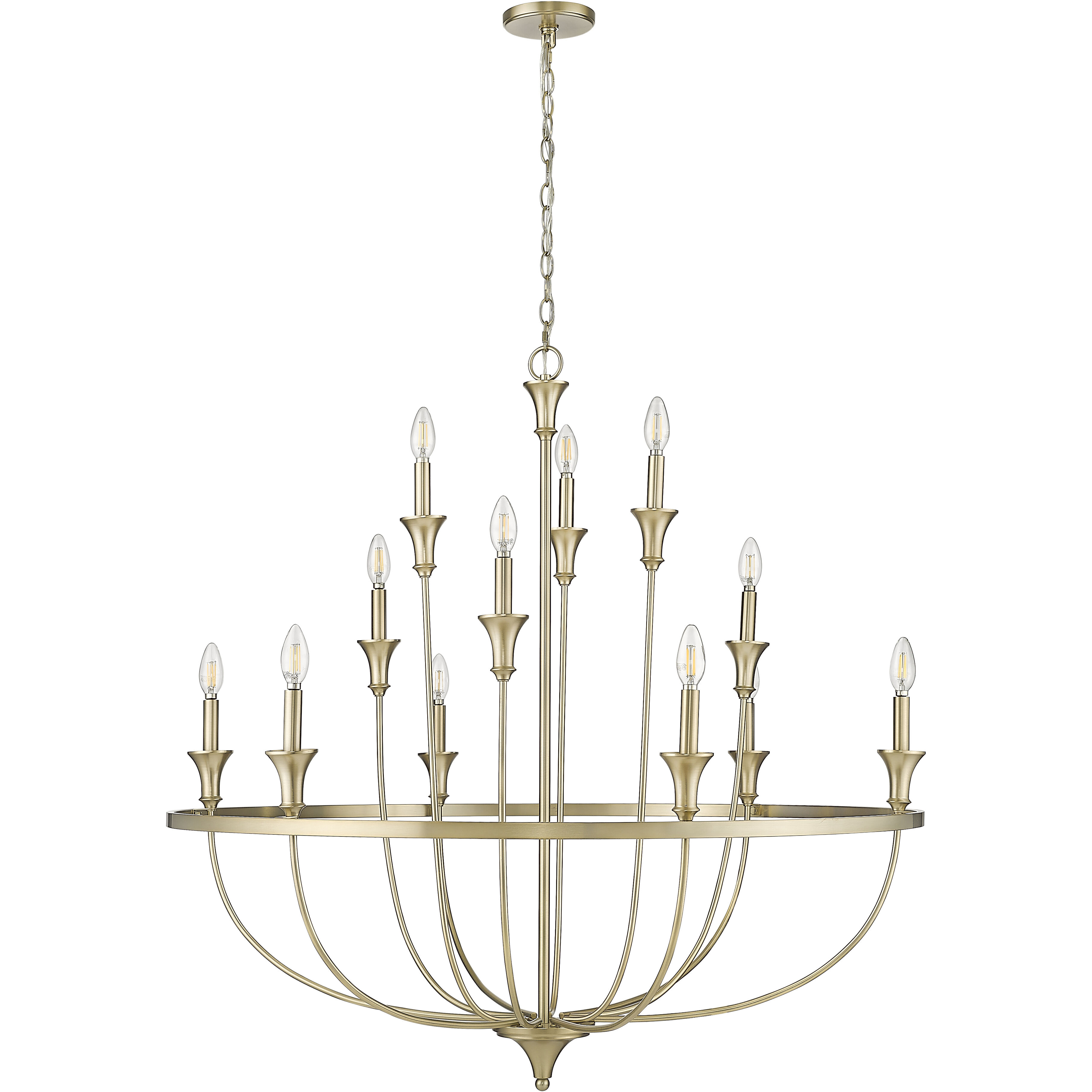 Emery 12 Light 40.2 inch Modern Gold Chandelier Ceiling Light